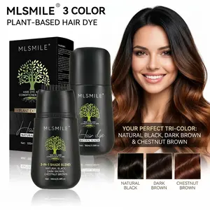 3 in 1 Hair Dye, Plant Based Hair & Beard Dye Shampoo with Built‑in Comb, 2‑in‑1 Hair Dye & Conditioner, Gentle Herbal Formula for 100% Gray Coverage, 100ml Unisex At‑Home Hair Coloring hair dye shampoo