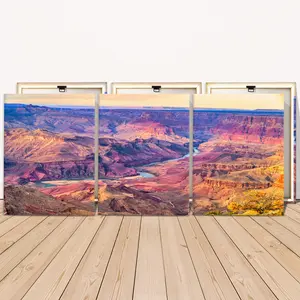 3 Counts Wooden Framed Canvas Painting, Grand Canyon Landscape Images, Exquisite Poster, Perfect Living Room Decoration, Modern Art, Fashion Family Poster, Wall Art Decoration, Waterproof Art