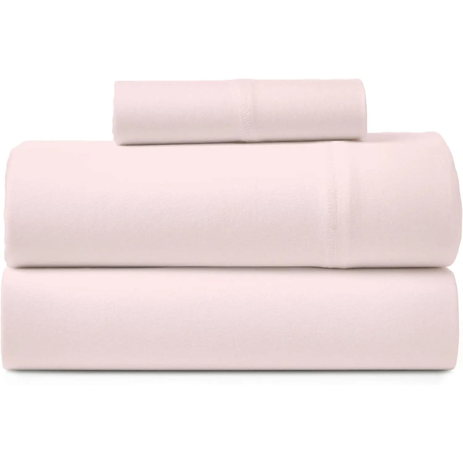 Road Trip  Jersey Knit Sheets Set - Cotton 3 count  Set - T-Shirt Soft Knit Stretchy  Sheets - All Seasonal and Deep Pockets - Certified by Oeko-TEX (Blush, )