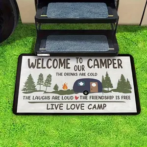 Thickened Doormat Made of Flannel, Washable And Perfect for Camper Vans, Can Be Used Indoors Or Outdoors, Ideal for Welcoming Guests, And Serves As a Decorative Piece for Laundry Rooms, Bathrooms, Living Areas, And Bedside Spaces