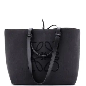 Pre-owned Loewe Canvas Plain, Leather Tote Bags REBAG Anagram Square Basket Tote Canvas Medium by Rebag