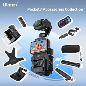 Ulanzi Pocket3 Accessories Collection, Expansion Adapter & Mini Tripod Kit for DJI Osmo Pocket 3 Mount with 1/4" Screw, Quick Release LED Light, Action Camera Accessories