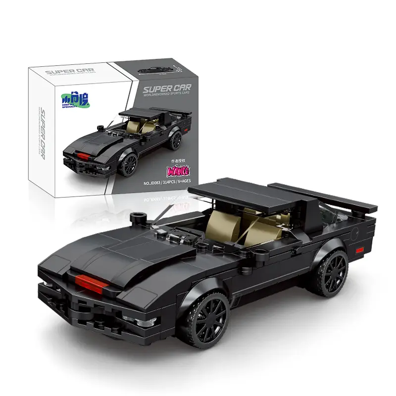 Knight Rider Style Building Car Set,332pcs Black Sports Car Model,Creative Home Decoration, Birthday Gift for Teenager