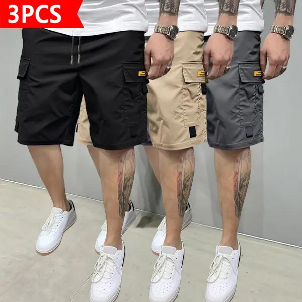 Men’s 3-Pack Cargo Shorts, Loose-Fit Casual Tactical Shorts with Multiple Utility Pockets, Elastic-Waist Summer Shorts for Men, Ideal for Outdoor Activities, Hiking, Work, and Everyday Casual Wear Men’s 3-Pack Cargo Shorts, Loose-Fit Casual Tactical Shorts with Multiple Utility Pockets, Elastic-Waist Summer Shorts for Men, Ideal for Outdoor Activities, Hiking, Work, and Everyday Casual Wear