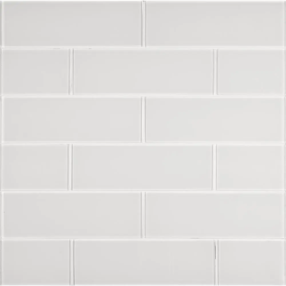 York Lucent White 4x12 Glass Tile