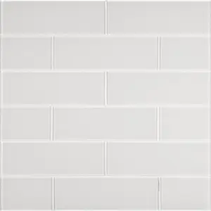 York Lucent White 4x12 Glass Tile
