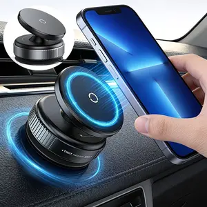 Vacuum Magnetic Phone Holder, 360° Adjustable, Strong Magnet, Compatible with iPhone Android All Smartphones, Car Dashboard Mount, Cell Phone Mount
