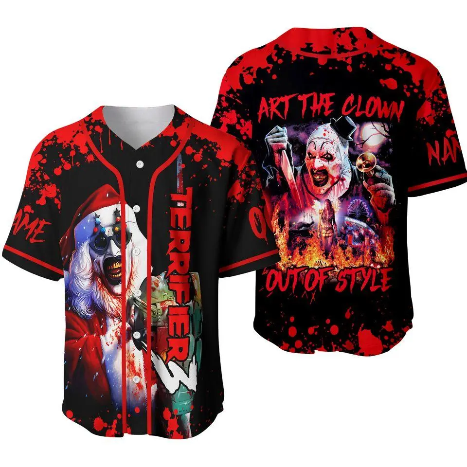 Terrifier Horror Baseball Jersey, Personalized Terrifier Movie Baseball Jersey, Christmas Gift