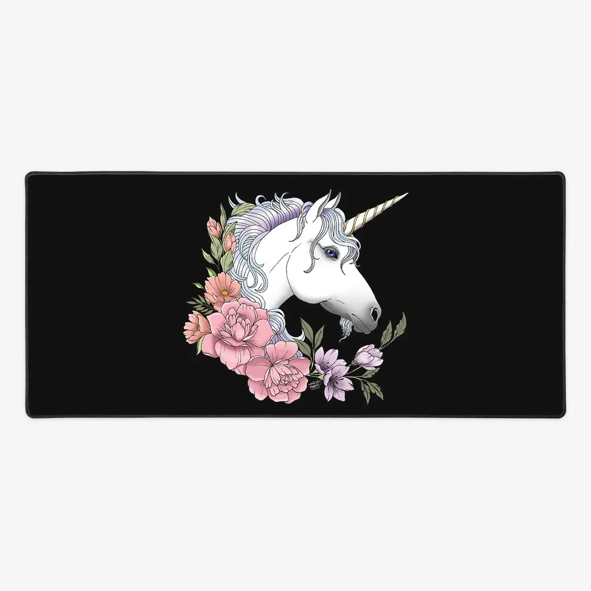 White Unicorn Extended Computer Mouse Pad