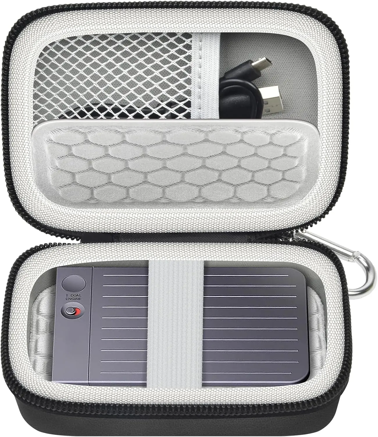 Againmore Durable Hard Shell Organizer Travel Case for Plaud Note/Plaud Note Pro USB AI Voice Recorder - Metal Magnetic Cover with Zipper, Detachable Mesh Pocket, Soft Pad, Black (Bag Only) - Audio Accessory for Interviews, Speeches, Calls