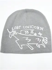 Unicorn Casual Acrylic Knit Hat, Skull Cap for Spring Autumn Winter, Skiing Cycling Travel Photography, 1pc Cold Weather Accessory, Skull Beanie Hat