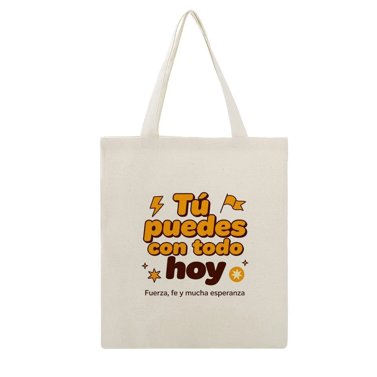 Tú Puedes Con Todo Hoy Spanish Motivational Tote Bag 15.8×13.4 Inch Retro Positive Quote Shoulder Bag, party favorsv