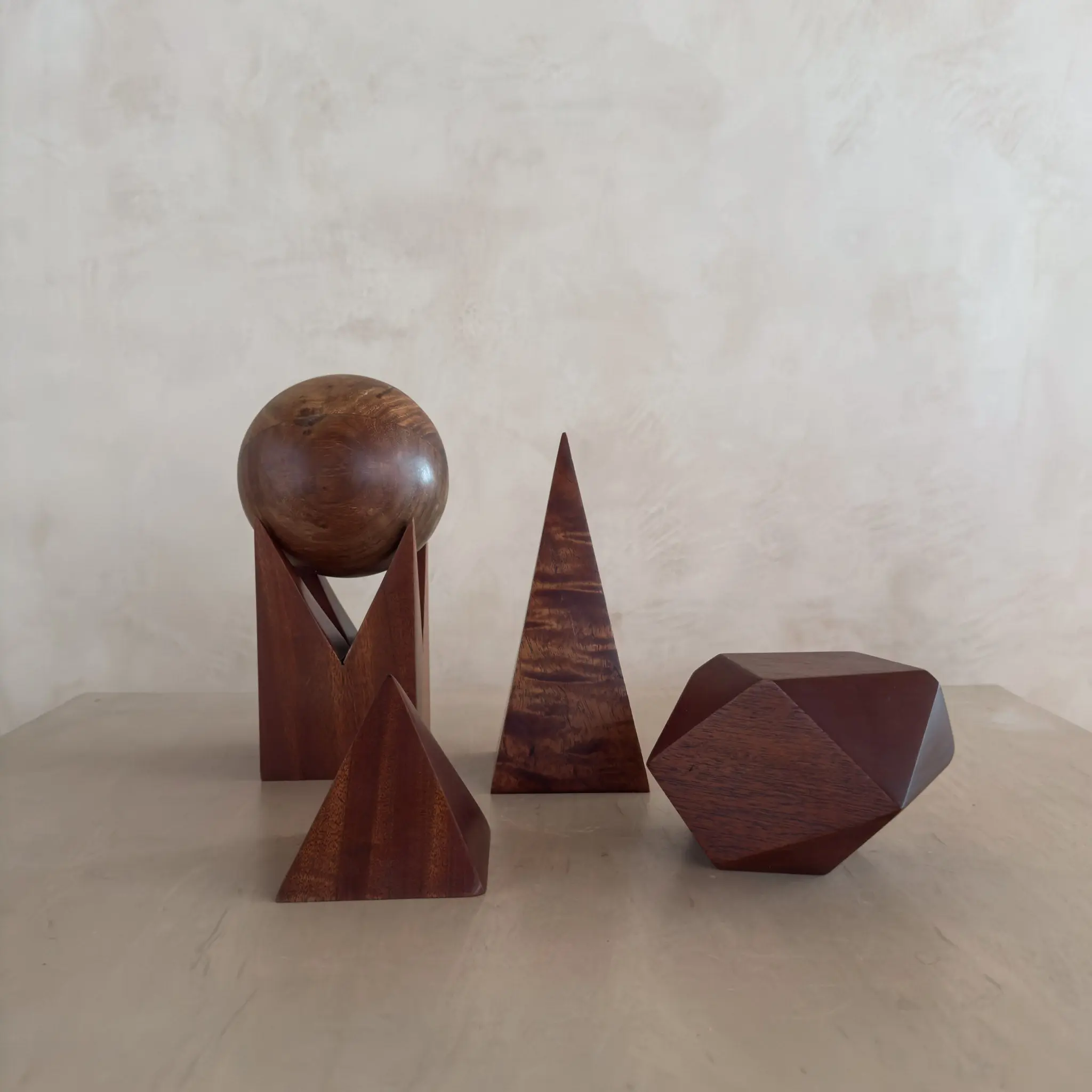 5 Piece Collection of Wood Sculptural Objects
