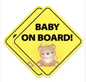 Baby on Board Reflective Bumper Sticker – Safe Driving Car Decal, Easy Removable, Cute & Protective Sign for Family