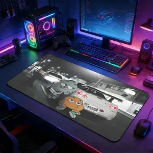 Cartoon Characters & JDM Sports Car XXL Gaming Mouse Pad, Gaming Mousepad, Multi-Size Desk Mat with Non-Slip Rubber Base, Stitched Lock Edge Washable Desktop Pad, Suitable for Gaming Setup Home Office, Ideal Gift for Gamers, Made for gaming