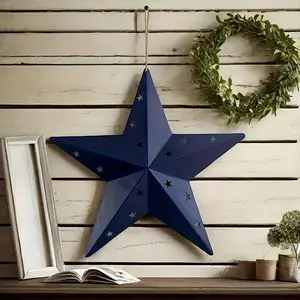 1pc Star Wall Decor, Blue Color, Hemp Rope Hanging, Vintage Style, Suitable for Various Home Decoration Occasions