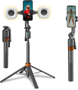 70“Auto Face Tracking Selfie Stick Tripod, 360 Rotation Tripod for iPhone,No App,iPhone Tripod Stand for Filming,Built-in Tracking Camera Tripod for Video Vlog Streaming