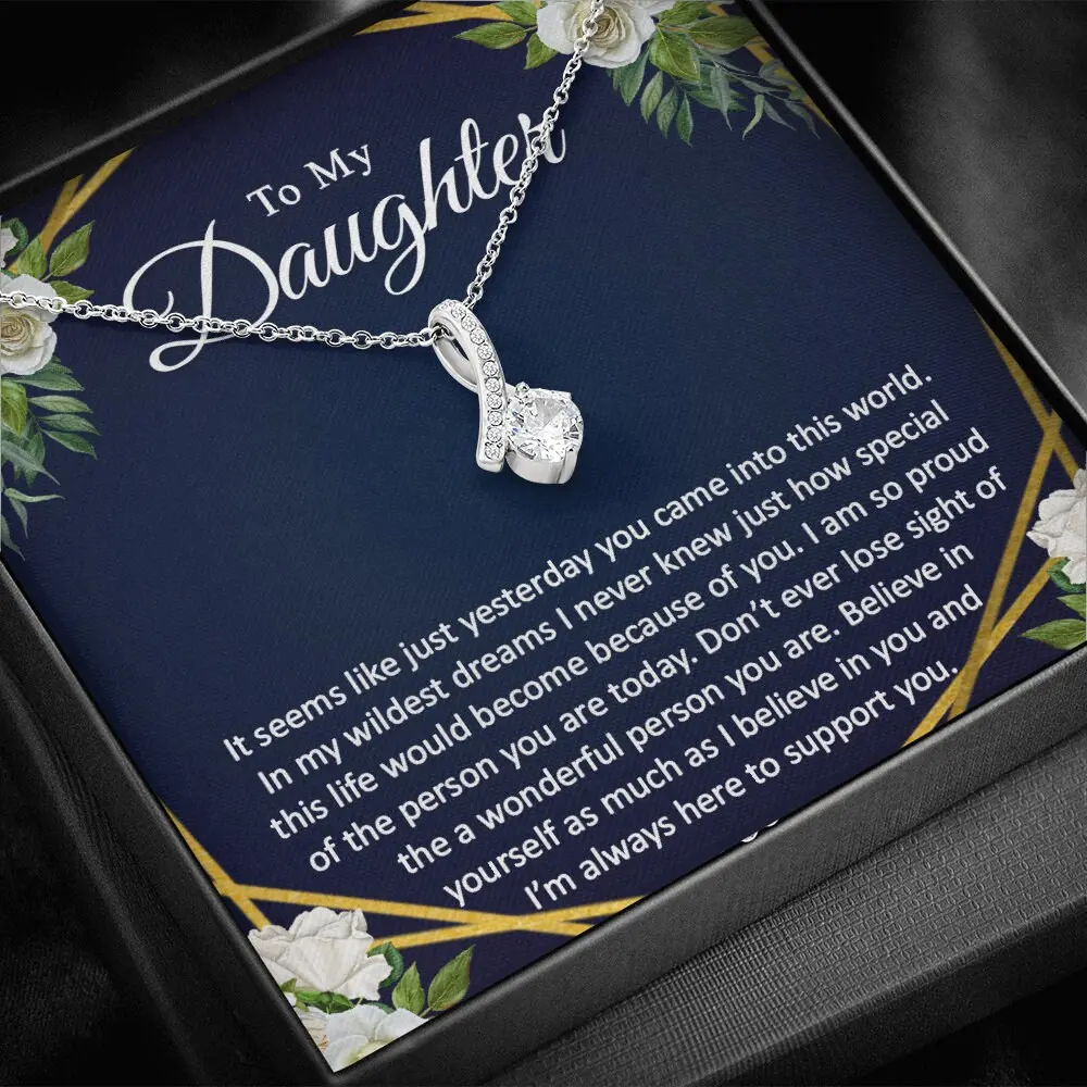 Personalized To My Daughter Gift, Daughter Necklace Gift, Personalized Necklace For Daughter, Necklace for Daughter, Christmas Gift Alluring Beauty
