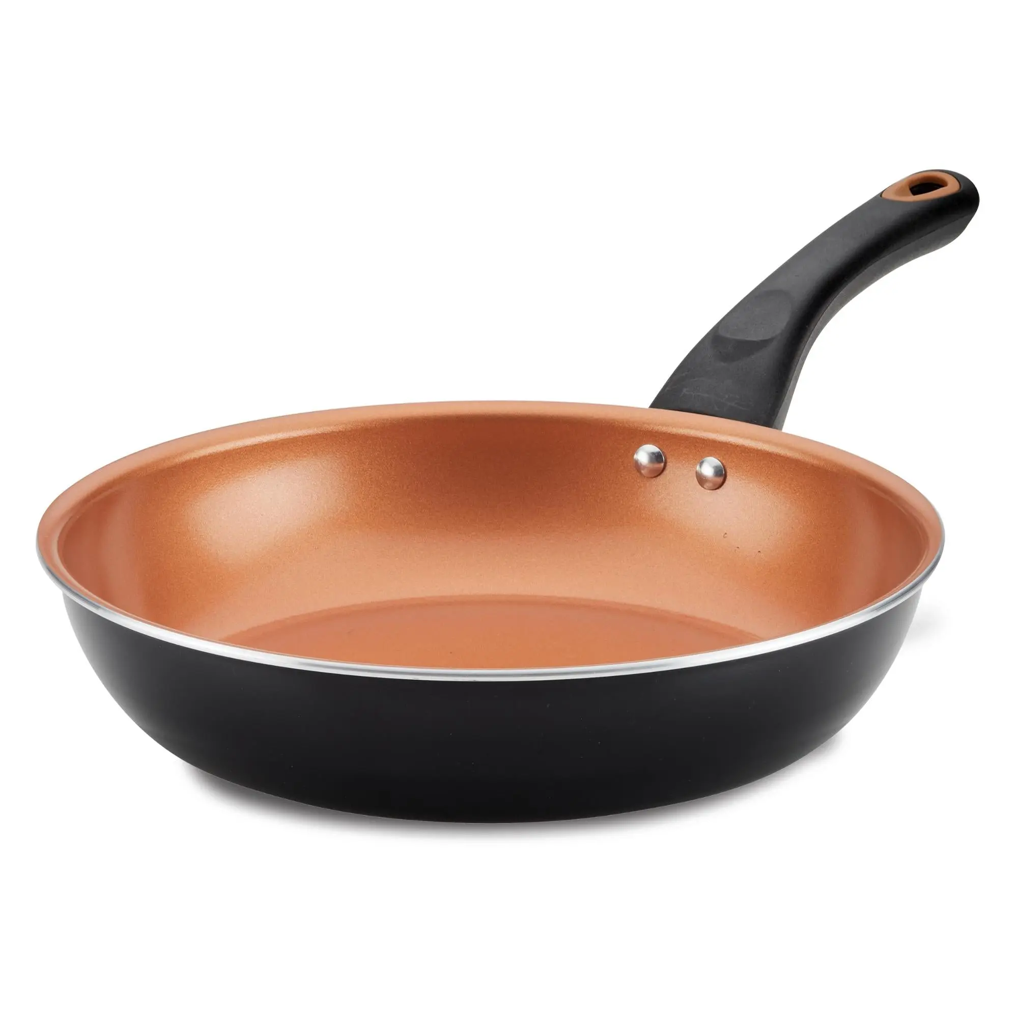 10-Inch Round Copper Ceramic Nonstick Frying Pan with CopperSlide Technology - Nonstick Kitchen Cookware for Everyday Cooking, Effortless Food Release, Easy Cleanup, Dishwasher Safe, Skillet