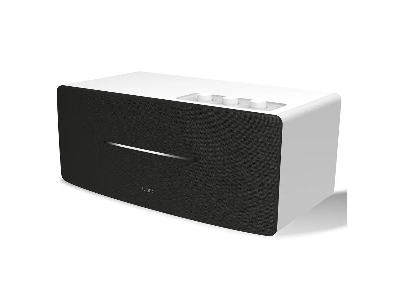 Edifier D12 Tabletop Speaker - Integrated Desktop Stereo Bluetooth Speaker - Wireless Computer Speaker for Desktop Use- 70 Watts RMS with Subwoofer Line Out - White Enclosure