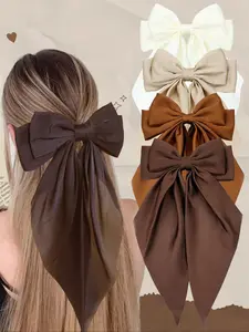 1/4pcs Women's Large Bow Hair Clips Set, Butterfly Ribbon Design, Casual Party Accessories, Mother's Day Fashion, School Supplies, Valentine's Gift