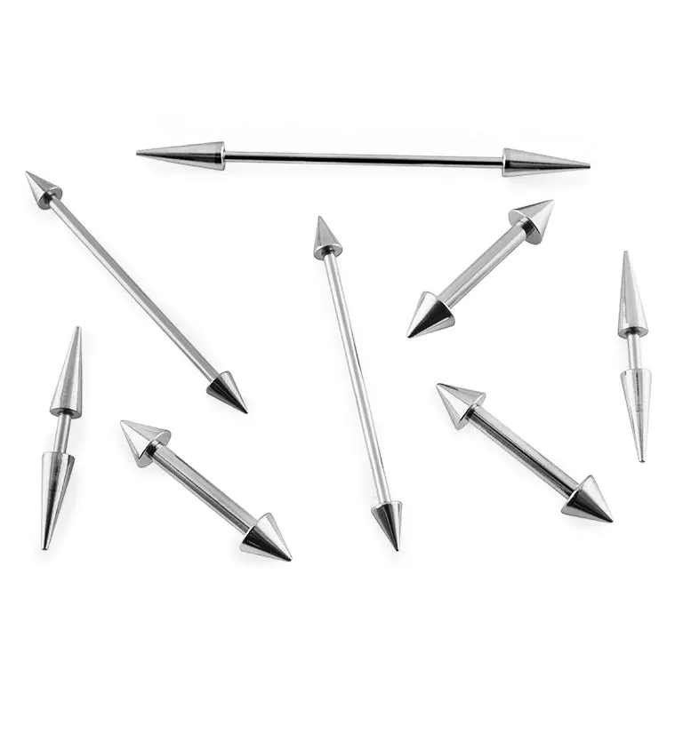 Spiked Stainless Steel Barbell Spiked Stainless Steel Barbell