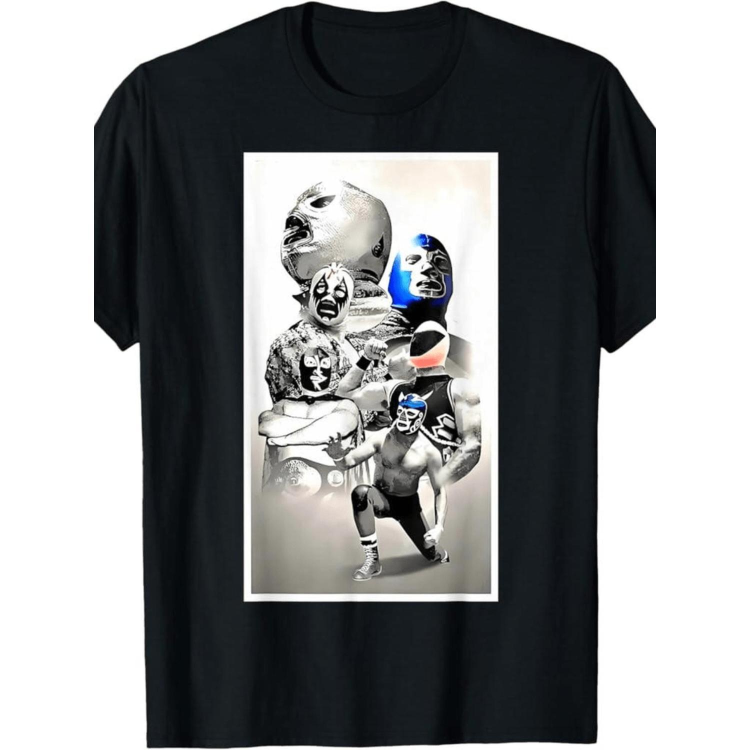 Legendary Mexican Wrestler Lucha Libre Demon Blue T-Shirt Perfectly Crafted in the US