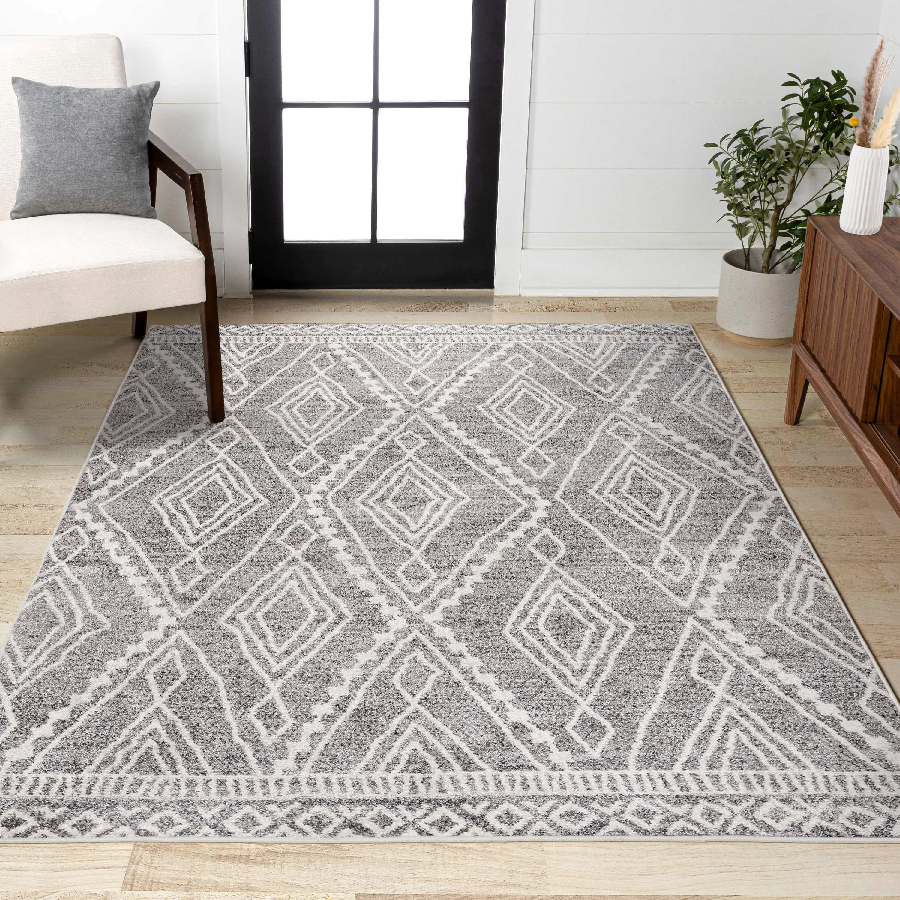 JONATHAN Y Rih Moroccan Geometric Diamond Indoor Area Rug - Home Decorative Rug for Living Room, Bedroom, Office, Moroccan Geometric Rug