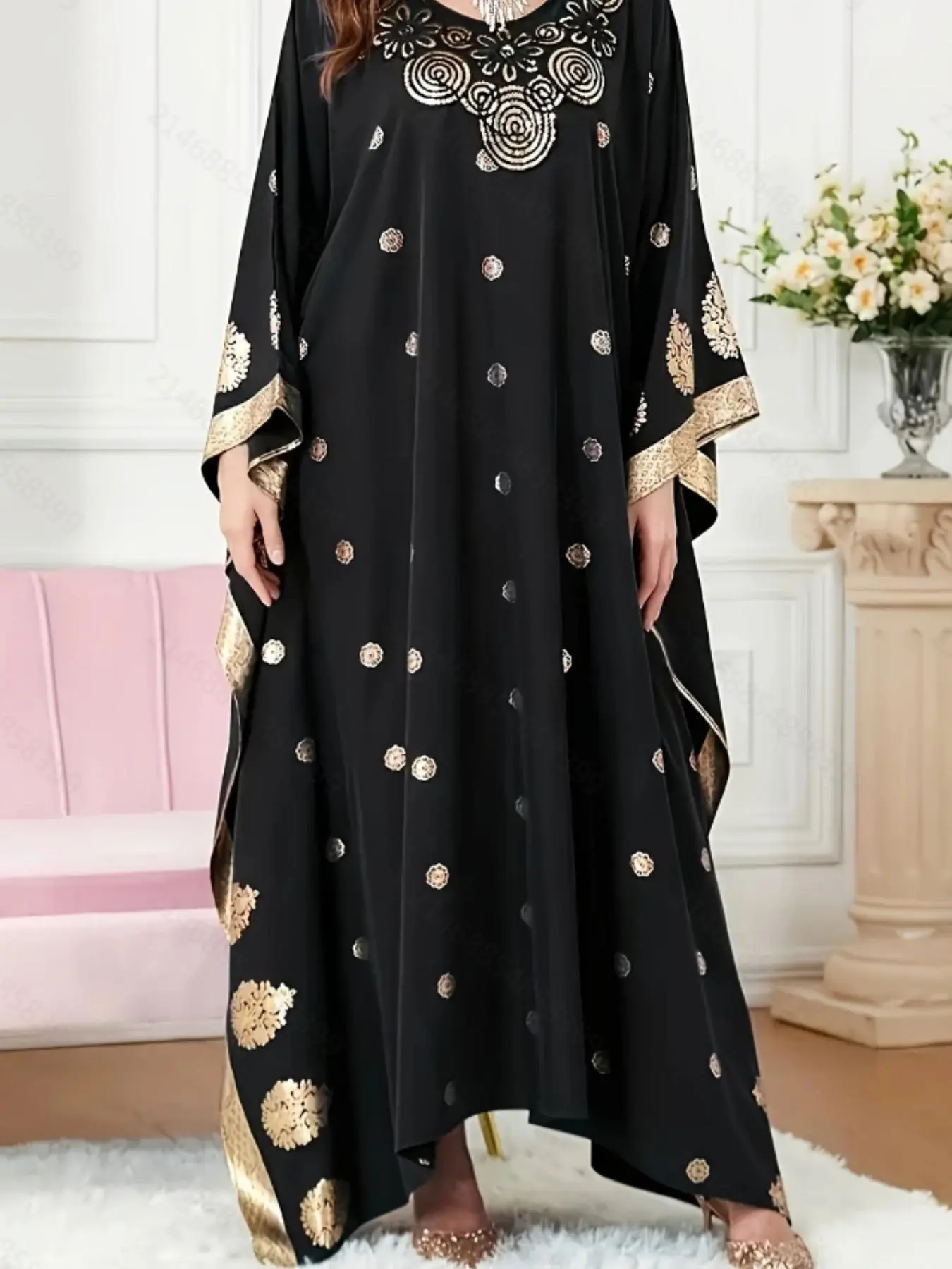 Women's Batwing Sleeve Dress, Elegant Ethnic Modest Round Neck Long Sleeve Maxi Dress for Party Holiday Wedding Guest, Ladies Spring & Fall Clothes, Womenswear - TikTok Shop Women's Batwing Sleeve Dress, Elegant Ethnic Modest Round Neck Long Sleeve Maxi Dress for Party Holiday Wedding Guest, Ladies Spring & Fall Clothes, Womenswear - TikTok Shop