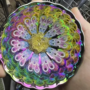 Handmade Colorful Luminous Peacock Master Cup
