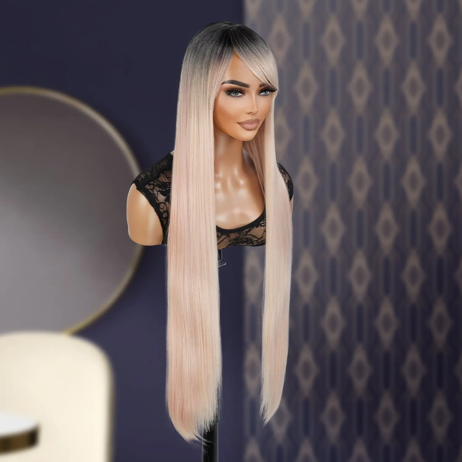 Pros-Crafted Studio Cut Synthetic Wig, Blonde Straight Synthetic Full Machine Wig (SEXY14 Collection), Synthetic Wigs, Blonde Straight Synthetic Full Machine Wigs