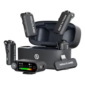 Hollyland LARK MAX 2 Combo 4-Person Wireless Microphone System for Cameras and Mobile Devices (Space Gray, 2.4 GHz)