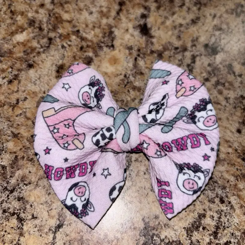Howdy Cow theme Hairbow