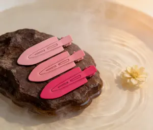 Makeup & Hair Styling Must-Haves: 3Pcs Gradient Pink No-Crease Clips for Every Beauty Routine Crease Hair Clips hairpins