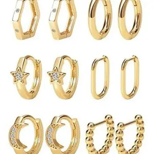 20 Gold-Plated Mixed little hoops. 20 argollitas de oro laminado variados.