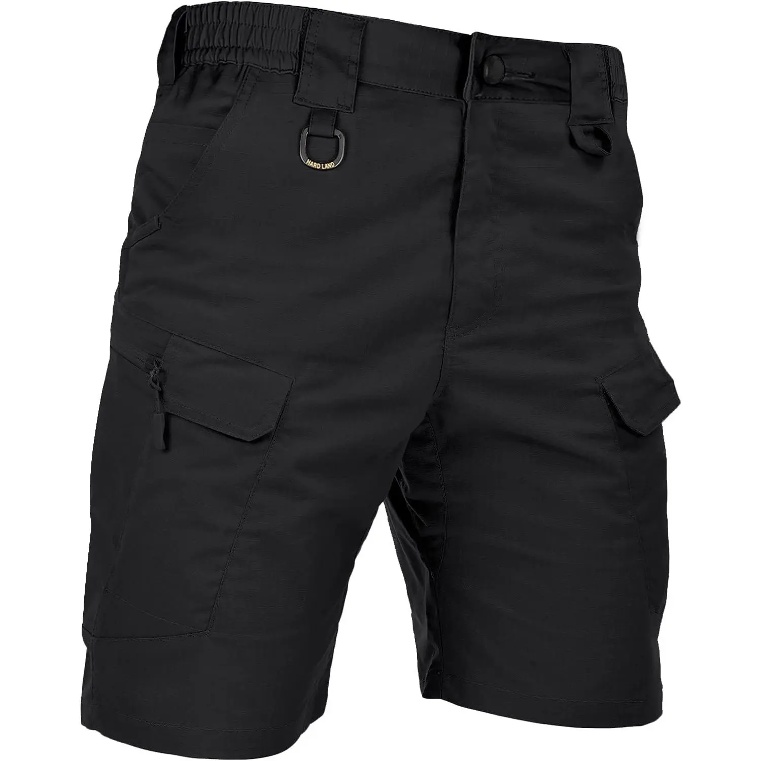 HARD LAND Men's 9.5-Inch Tactical Cargo Shorts - Waterproof Coating, Ripstop Fabric, Stretch Fit Elastic Waist BDU Shorts for Outdoor Activities, Hiking, Work