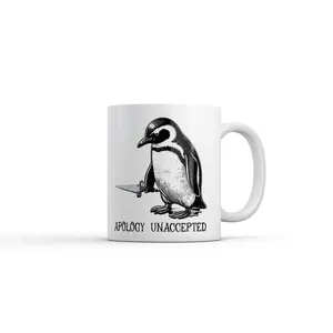Apology Unaccepted Mug Funny Sarcastic Penguin Graphic Novelty Coffee Cup - 11oz Funny Coffee Mugs Ceramic Printed Drinkware Cup Apology Unaccepted Mug Funny Sarcastic Penguin Graphic Novelty Coffee Cup - 11oz Funny Coffee Mugs Ceramic Printed Drinkware Cup