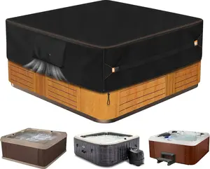 Outdoor  Hot Tub Cover  Square 86 x 86 inch fit 84 x 84 or 83 x 83 or 82 x 82 or 7 ft x 7 ft 420D Heavy Duty Cub Hot Tub Lid Protectors Protective Cover Cap