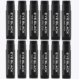 Eye Black Stick, 12pcs Anti-Glare Under Eye Sports Grease Stick for Football Baseball Softball Lacrosse Hockey Athletes Sports Training and Cheer, Sports Eye Black Stick
