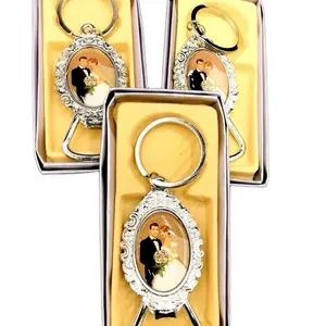 Gift & More Wedding Favors Metal Keychains - 12pcs Romantic Couple Design 2.5 Inch Keyrings in Gift Box for Special Day