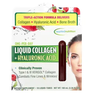 Applied Nutrition Liquid Collagen +  Hyaluronic Acid, 10 Liquid-Tubes, 3.35 fl oz (100 ml)