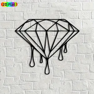 1pc Dripping Diamond Metal Wall Art, Stylish Dripping Diamond Statue Mural, Ideal Gift for Valentine's Day, Anniversary, Luxury Decor Enthusiasts, Perfect for Bedroom Wall & Garden Fence, Unique Sparkling Wall Ornament