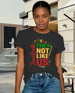 Women's Juneteenth 1865 Graphic Tee - African American Pride, Short Sleeve, Seamless Fabric, Streetwear Casual Top, PLK0222 (Pieces Inclusive)