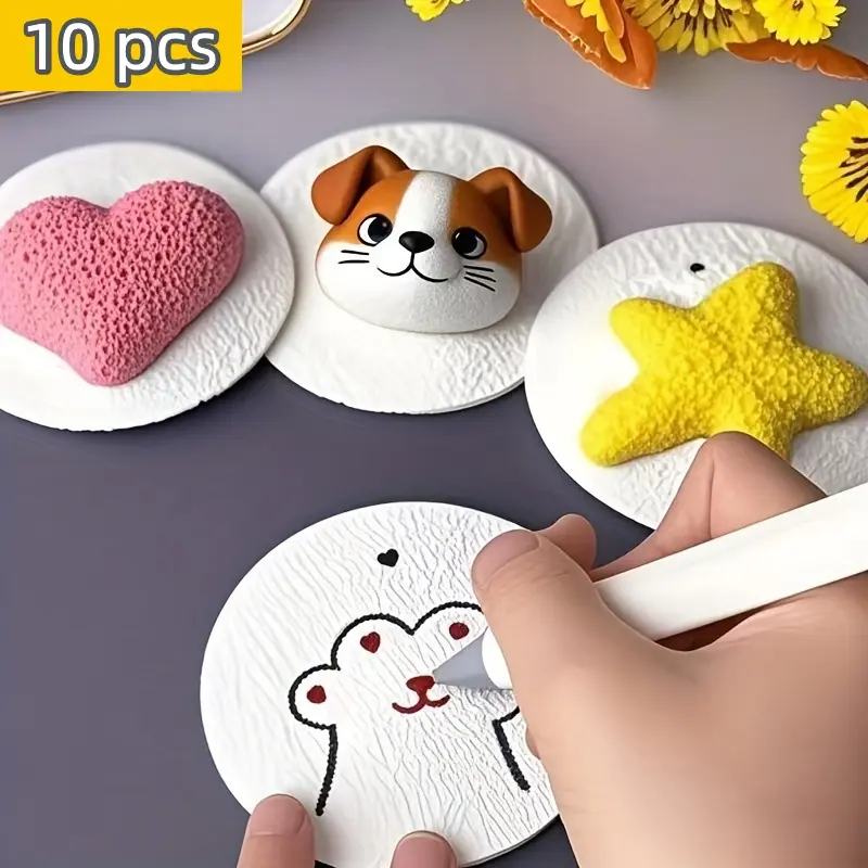 10Pcs 3D Expandable Foam Round Craft Boards for Creative Projects | Craft Supplies, Kids Crafts, Kids School Activities, Christmas Stocking Stuffers, Family Craft Nights | 3D Foam Craft Kit for Handmade Gifts & Holiday DIY, Drawing, Handcraft