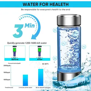 Portable Hydrogen Water Bottle, 1 Count USB Rechargeable Water Bottle, Water Cup for Home Office, Drinking Supplies, Kitchen Accessories