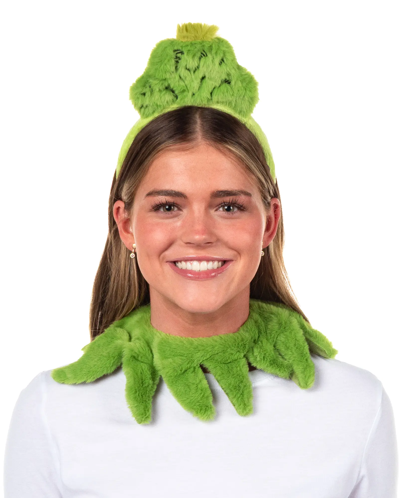 Dr. Suess The Grinch Plush Headband and Fur Choker Collar Cosplay Set, Accessories, Lightweight