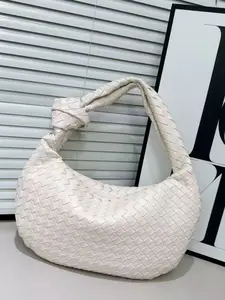 Handmade Knitted Horn Handle Bag, Summer New Trendy Fashion Versatile Commuter Handbag, Suitable for Daily Outdoors