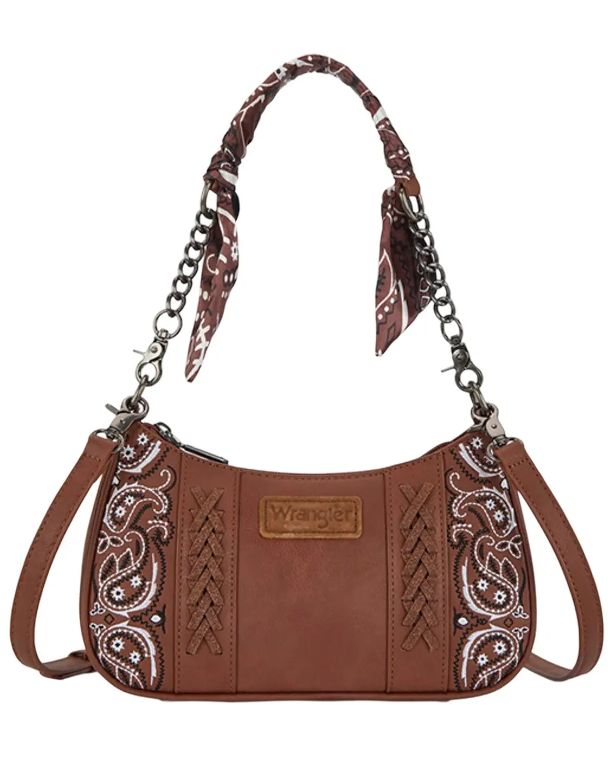 Wrangler Women's Women'S Braided Paisley Bandana Shoulder Bag - Wg331-818 Br