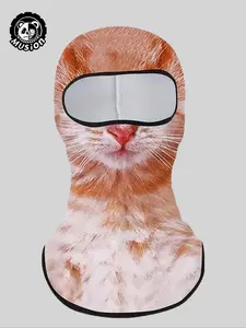 Cartoon Cat Print Face Mask, Breathable Motorcycle Face Cover, Quick Drying Mesh Ski Face Mask, Cycling and Outdoor Sports Face Mask