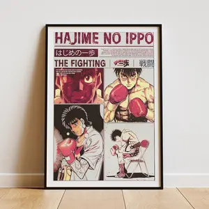 Hajime no Ippo Poster Unframed: Vintage Boxing Anime Manga Poster Unframed ()
